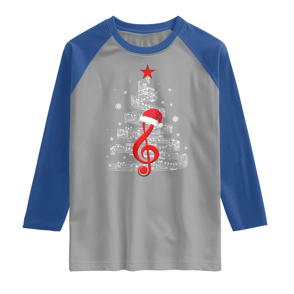 Christmas Tree Music Raglan Shirt Musician Music Lover Gift TS10 Sport Gray Royal Print Your Wear