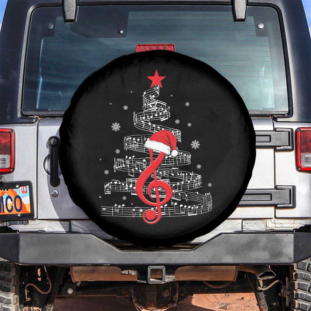 Christmas Tree Music Spare Tire Cover Musician Music Lover Gift TS10 No hole Black Print Your Wear