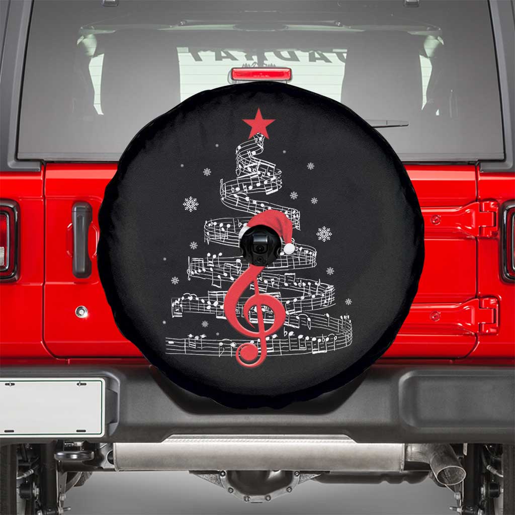 Christmas Tree Music Spare Tire Cover Musician Music Lover Gift TS10 Black Print Your Wear