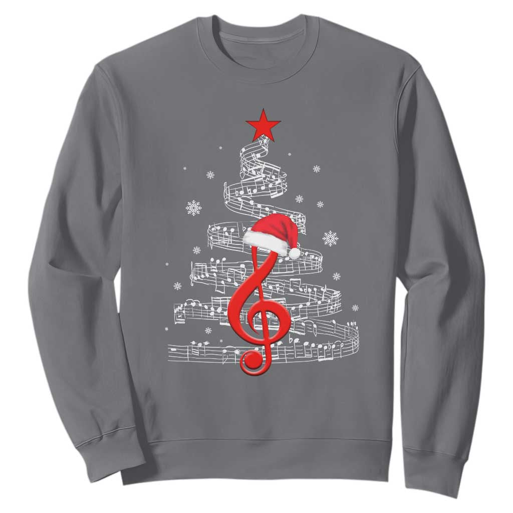 Christmas Tree Music Sweatshirt Musician Music Lover Gift TS10 Charcoal Print Your Wear