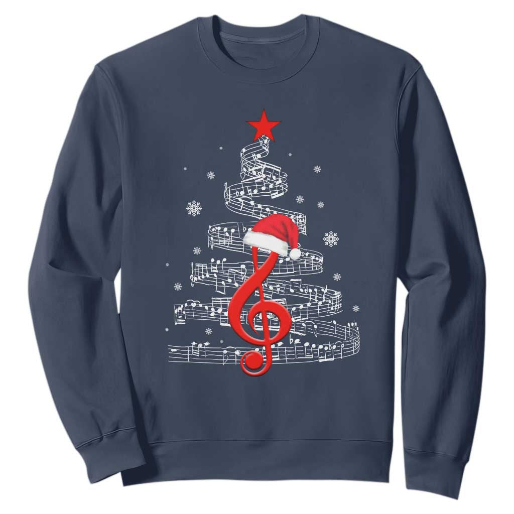 Christmas Tree Music Sweatshirt Musician Music Lover Gift TS10 Navy Print Your Wear