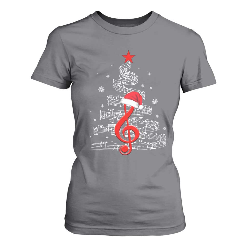 Christmas Tree Music T Shirt For Women Musician Music Lover Gift TS10 Charcoal Print Your Wear