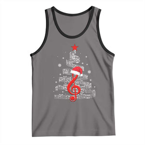 Christmas Tree Music Tank Top Musician Music Lover Gift TS10 Deep Heather Black Print Your Wear