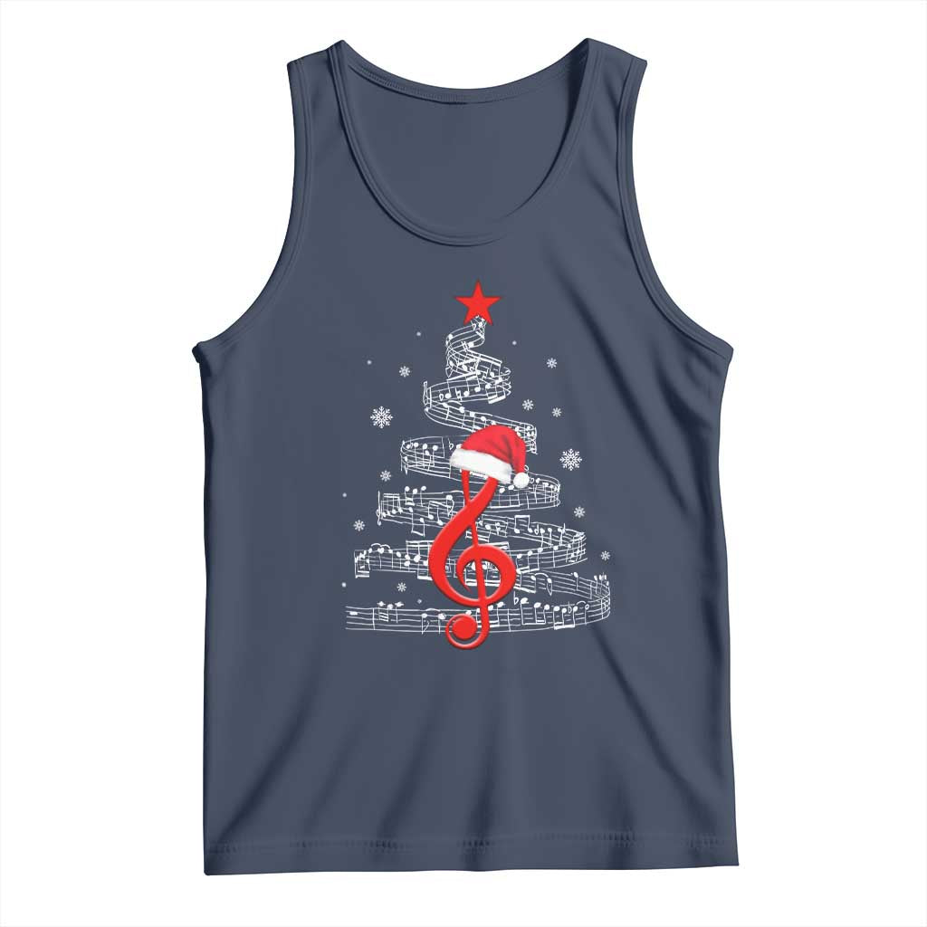 Christmas Tree Music Tank Top Musician Music Lover Gift TS10 Navy Print Your Wear
