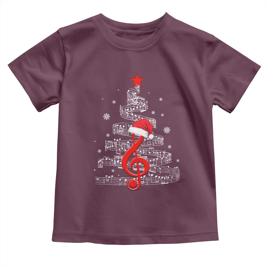 Christmas Tree Music Toddler T Shirt Musician Music Lover Gift TS10 Maroon Print Your Wear