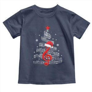 Christmas Tree Music Toddler T Shirt Musician Music Lover Gift TS10 Navy Print Your Wear