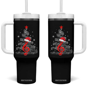 Christmas Tree Music Tumbler With Handle Musician Music Lover Gift TS10 One Size: 40 oz Black Print Your Wear