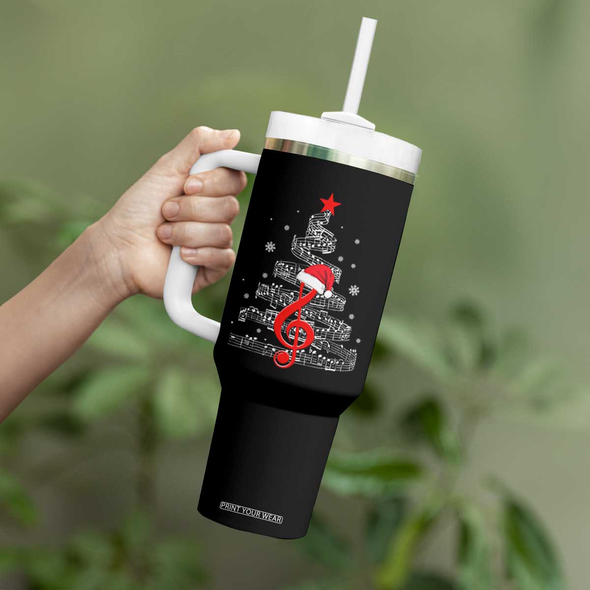 Christmas Tree Music Tumbler With Handle Musician Music Lover Gift TS10 Print Your Wear