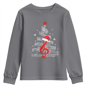 Christmas Tree Music Youth Sweatshirt Musician Music Lover Gift TS10 Charcoal Print Your Wear