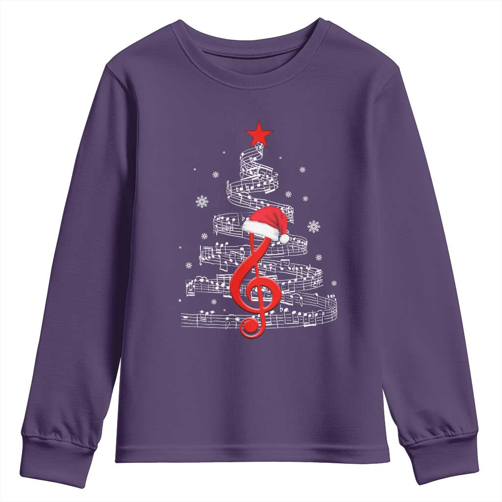 Christmas Tree Music Youth Sweatshirt Musician Music Lover Gift TS10 Purple Print Your Wear