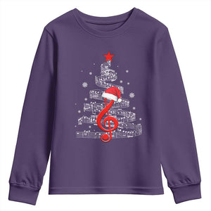 Christmas Tree Music Youth Sweatshirt Musician Music Lover Gift TS10 Purple Print Your Wear