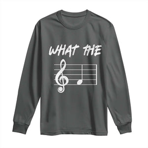 Funny What The F Musical Note Long Sleeve Shirt Funny Musician Gift TS10 Dark Heather Print Your Wear