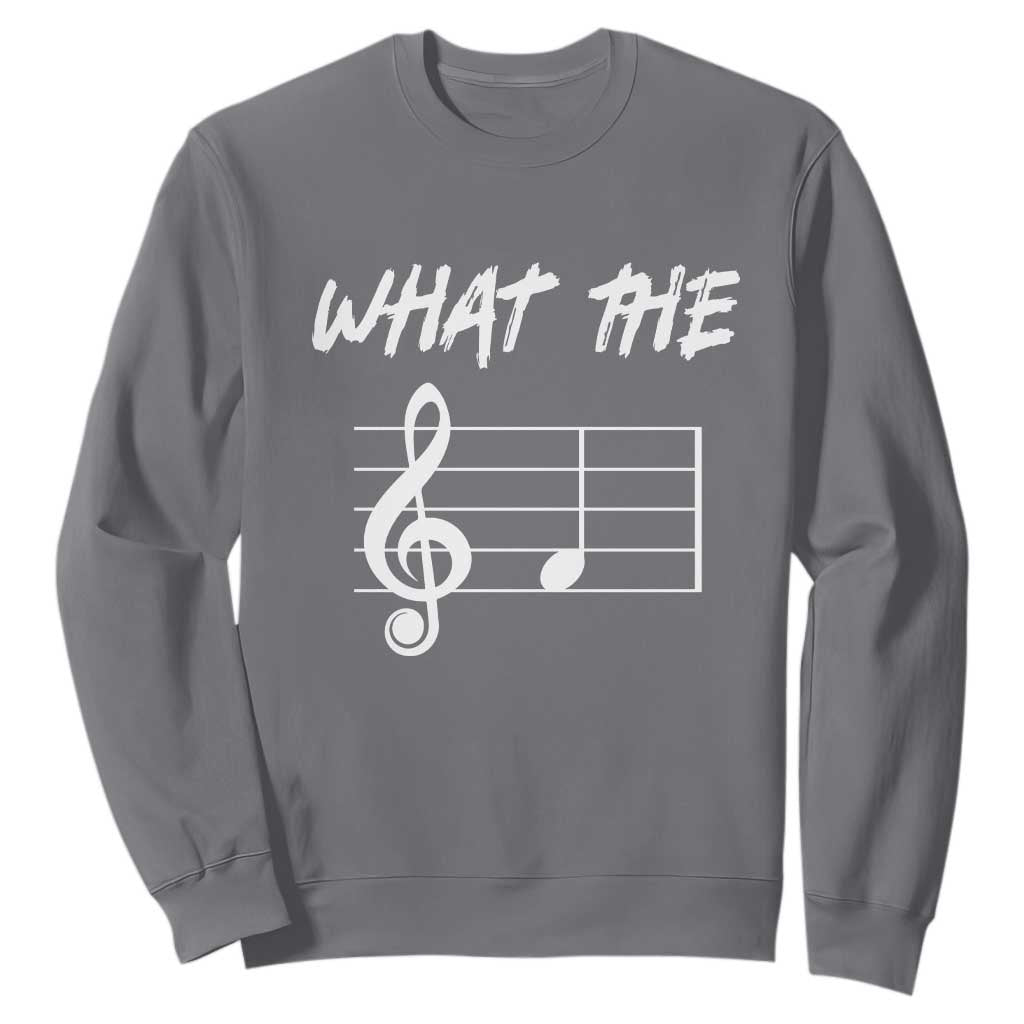 Funny What The F Musical Note Sweatshirt Funny Musician Gift TS10 Charcoal Print Your Wear