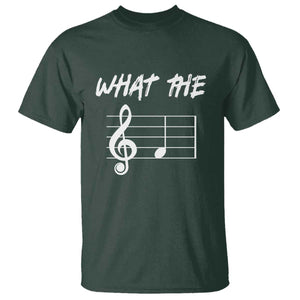 Funny What The F Musical Note T Shirt Funny Musician Gift TS10 Dark Forest Green Print Your Wear