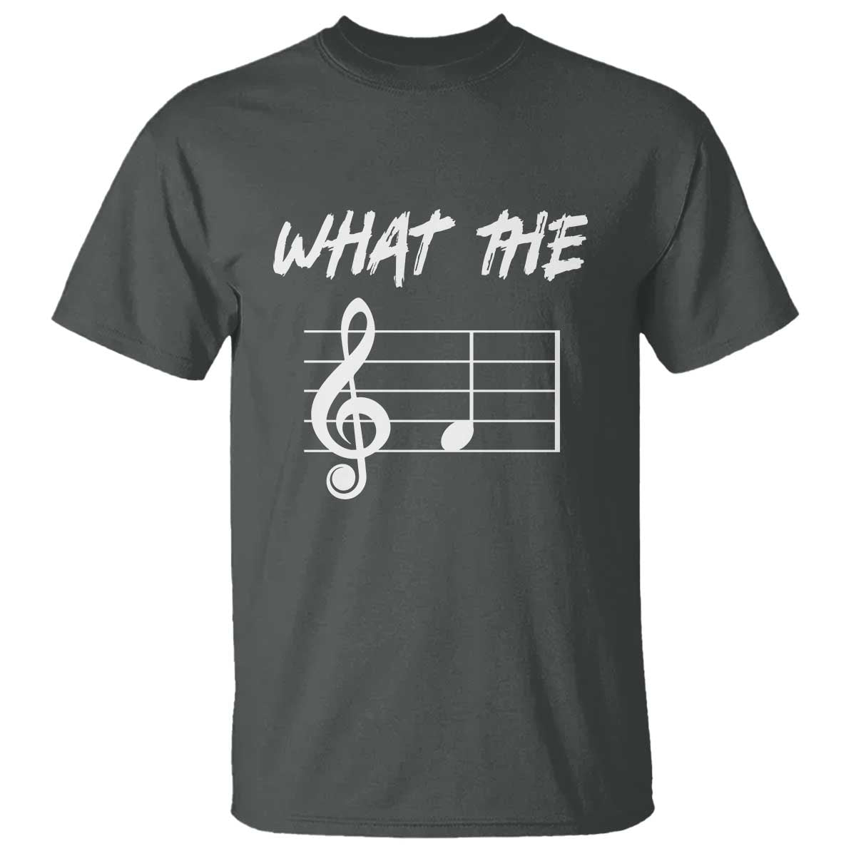 Funny What The F Musical Note T Shirt Funny Musician Gift TS10 Dark Heather Print Your Wear