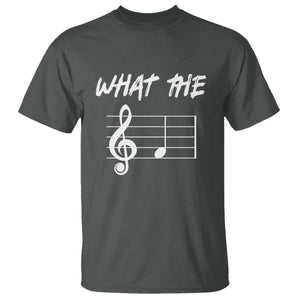 Funny What The F Musical Note T Shirt Funny Musician Gift TS10 Dark Heather Print Your Wear