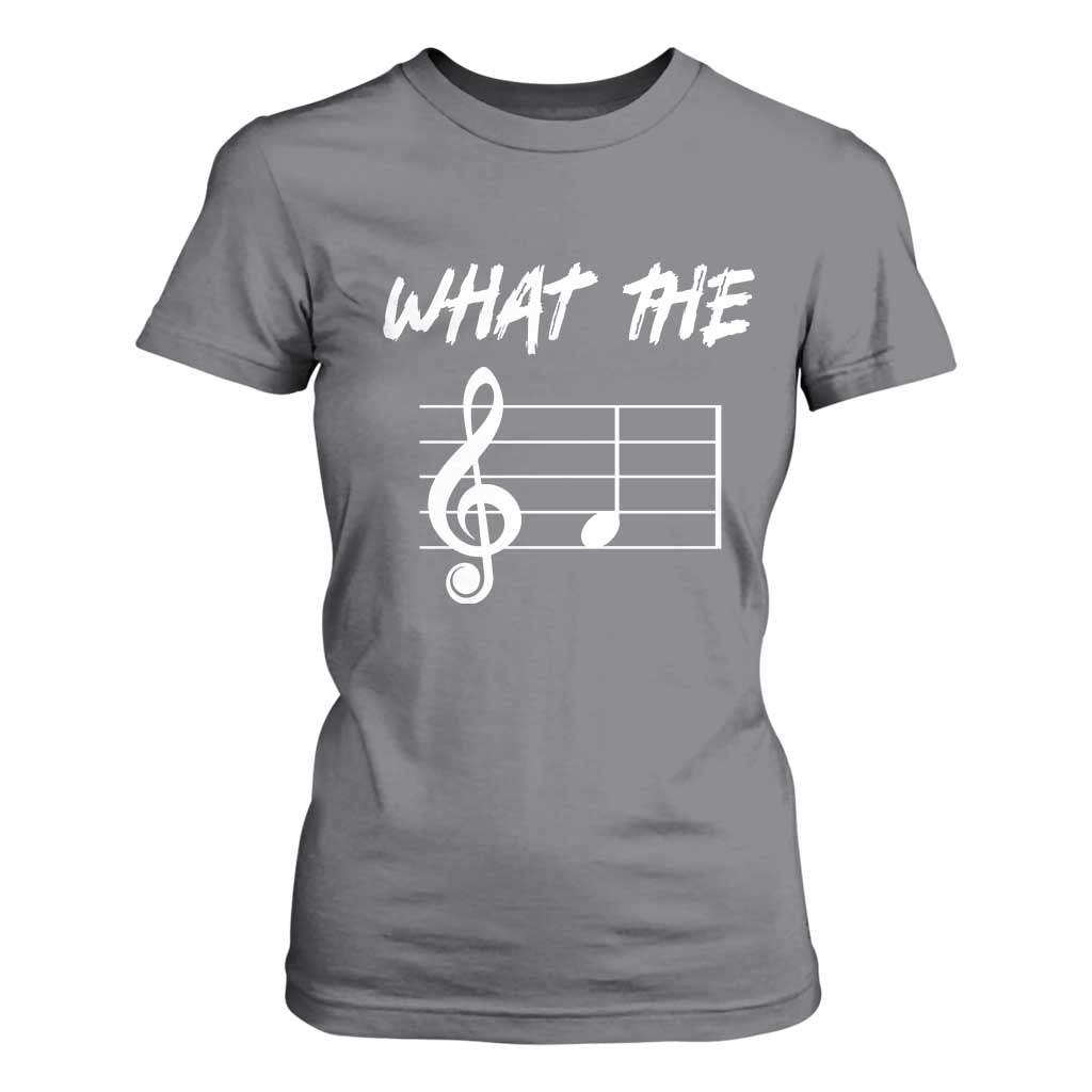 Funny What The F Musical Note T Shirt For Women Funny Musician Gift TS10 Charcoal Print Your Wear
