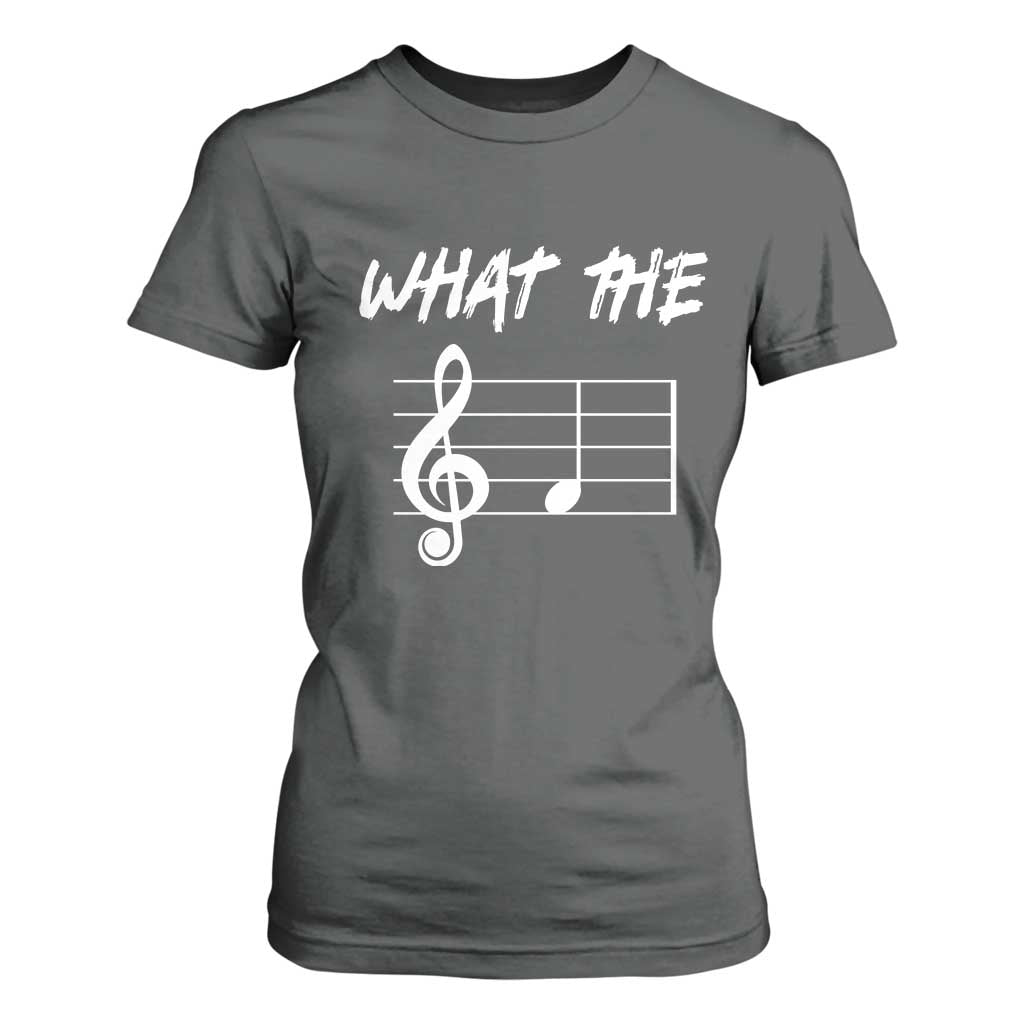Funny What The F Musical Note T Shirt For Women Funny Musician Gift TS10 Dark Heather Print Your Wear