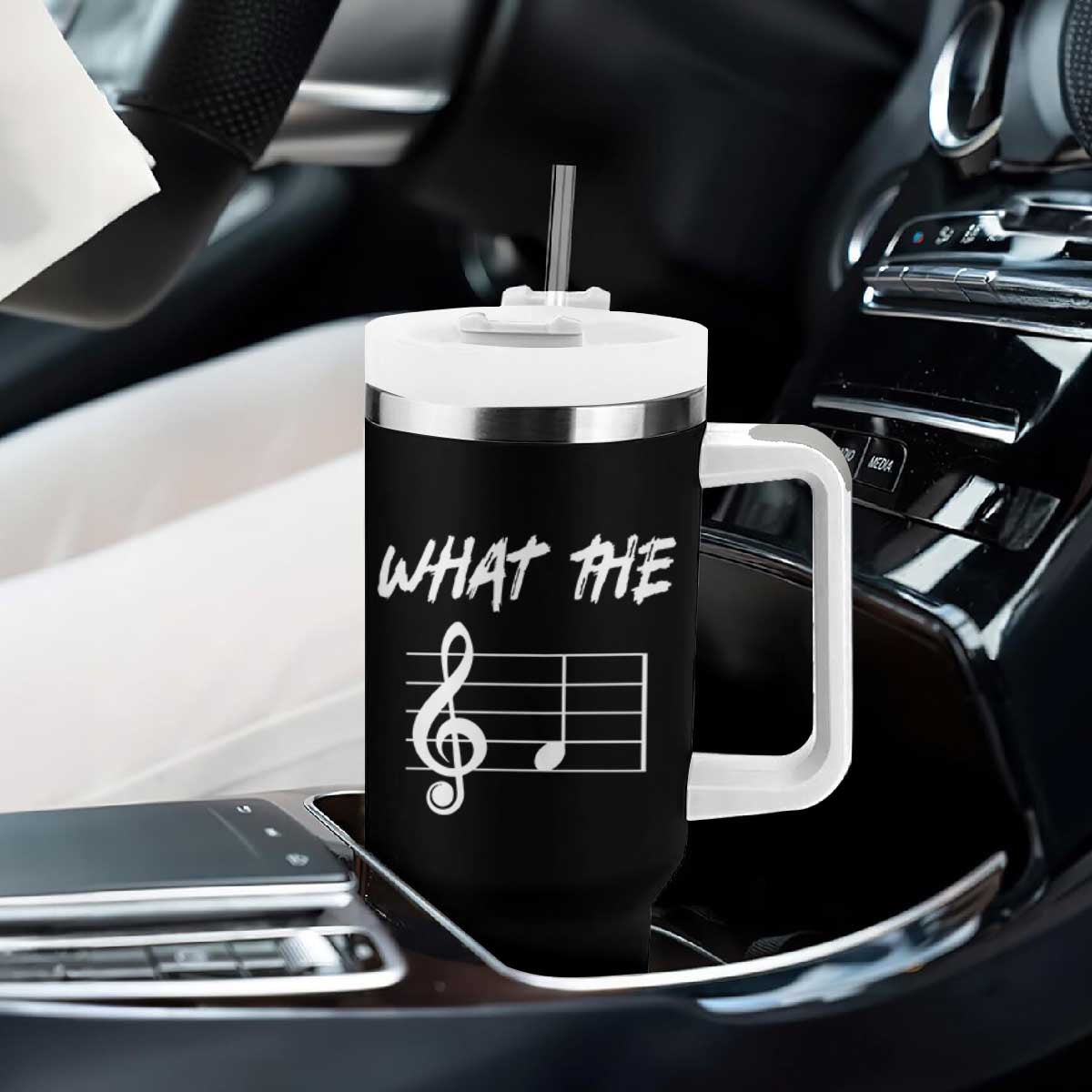 Funny What The F Musical Note Tumbler With Handle Funny Musician Gift TS10 Print Your Wear