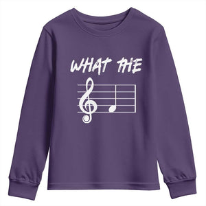 Funny What The F Musical Note Youth Sweatshirt Funny Musician Gift TS10 Purple Print Your Wear