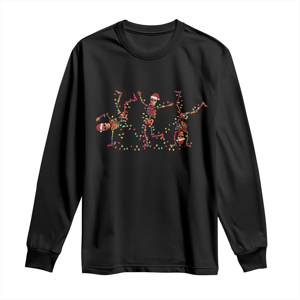 Subtle FDT Christmas Skeleton Long Sleeve Shirt Hidden Message Funny Political Satire Dancing Skeletons TS10 Black Print Your Wear