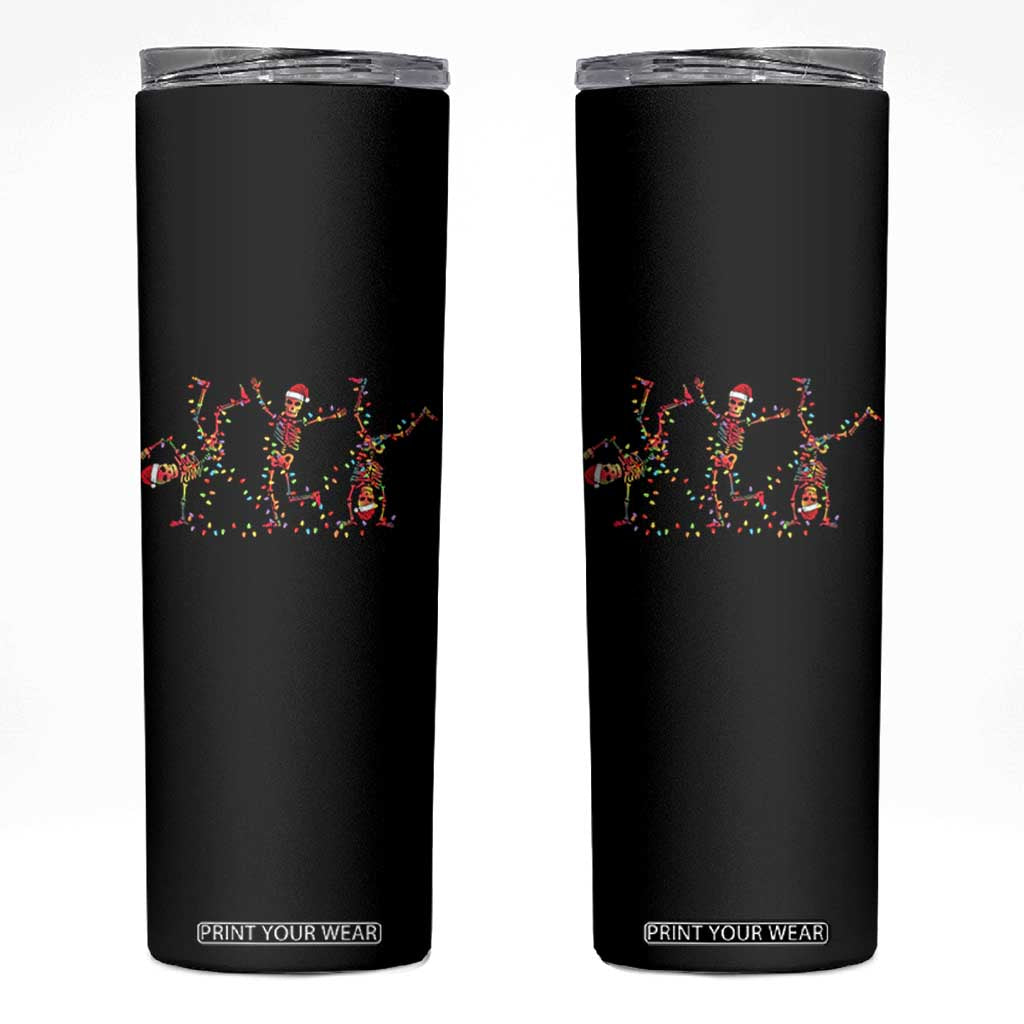Subtle FDT Christmas Skeleton Skinny Tumbler Hidden Message Funny Political Satire Dancing Skeletons TS10 Black Print Your Wear