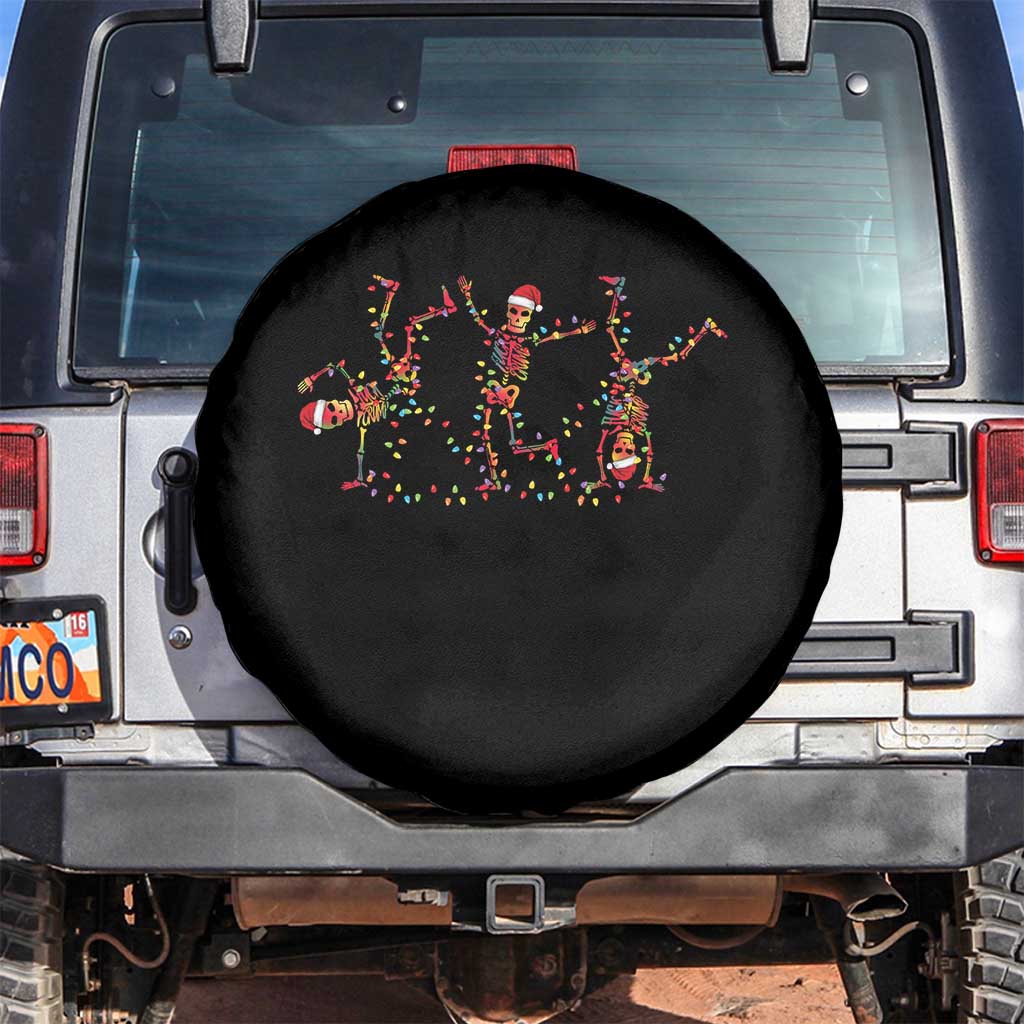 Subtle FDT Christmas Skeleton Spare Tire Cover Hidden Message Funny Political Satire Dancing Skeletons TS10 No hole Black Print Your Wear