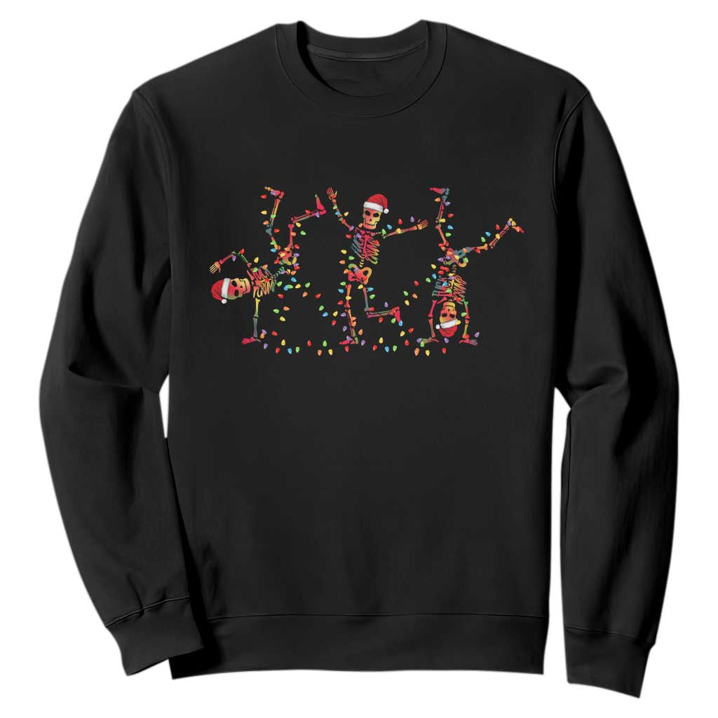 Subtle FDT Christmas Skeleton Sweatshirt Hidden Message Funny Political Satire Dancing Skeletons TS10 Black Print Your Wear