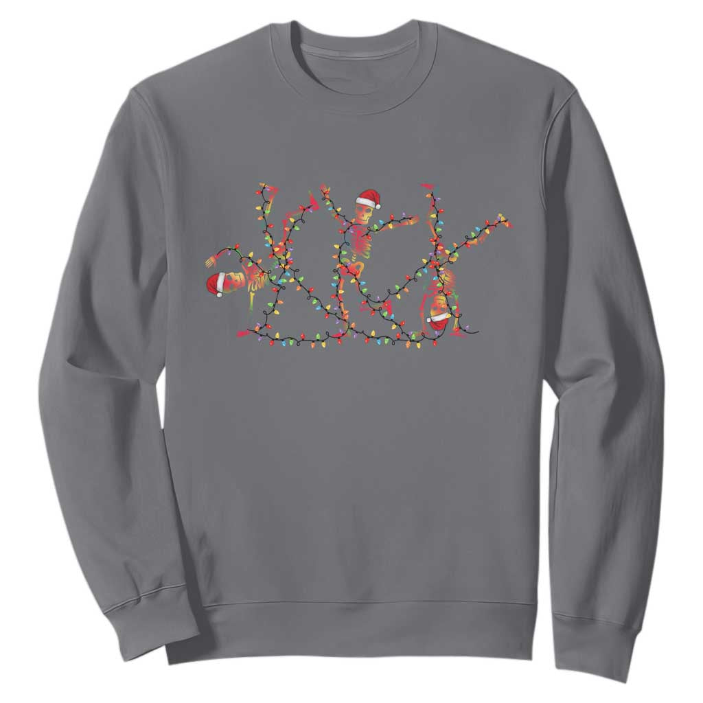 Subtle FDT Christmas Skeleton Sweatshirt Hidden Message Funny Political Satire Dancing Skeletons TS10 Charcoal Print Your Wear