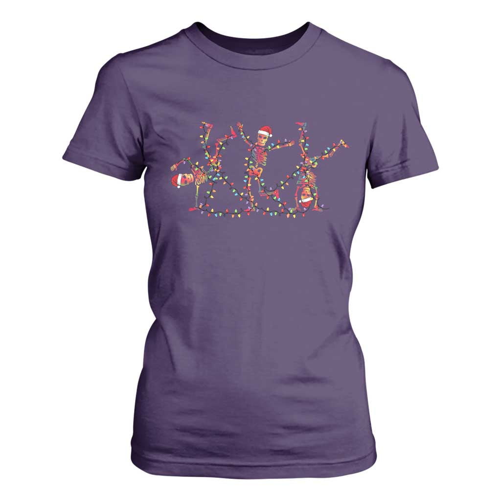 Subtle FDT Christmas Skeleton T Shirt For Women Hidden Message Funny Political Satire Dancing Skeletons TS10 Purple Print Your Wear