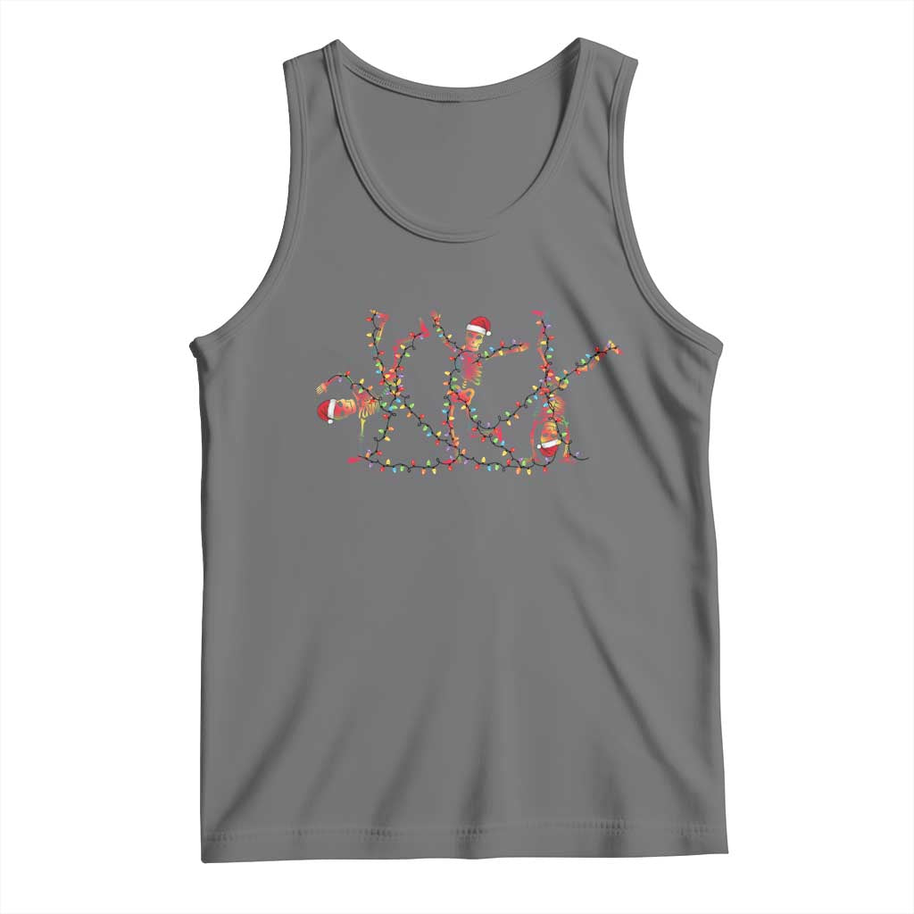 Subtle FDT Christmas Skeleton Tank Top Hidden Message Funny Political Satire Dancing Skeletons TS10 Black Heather Print Your Wear