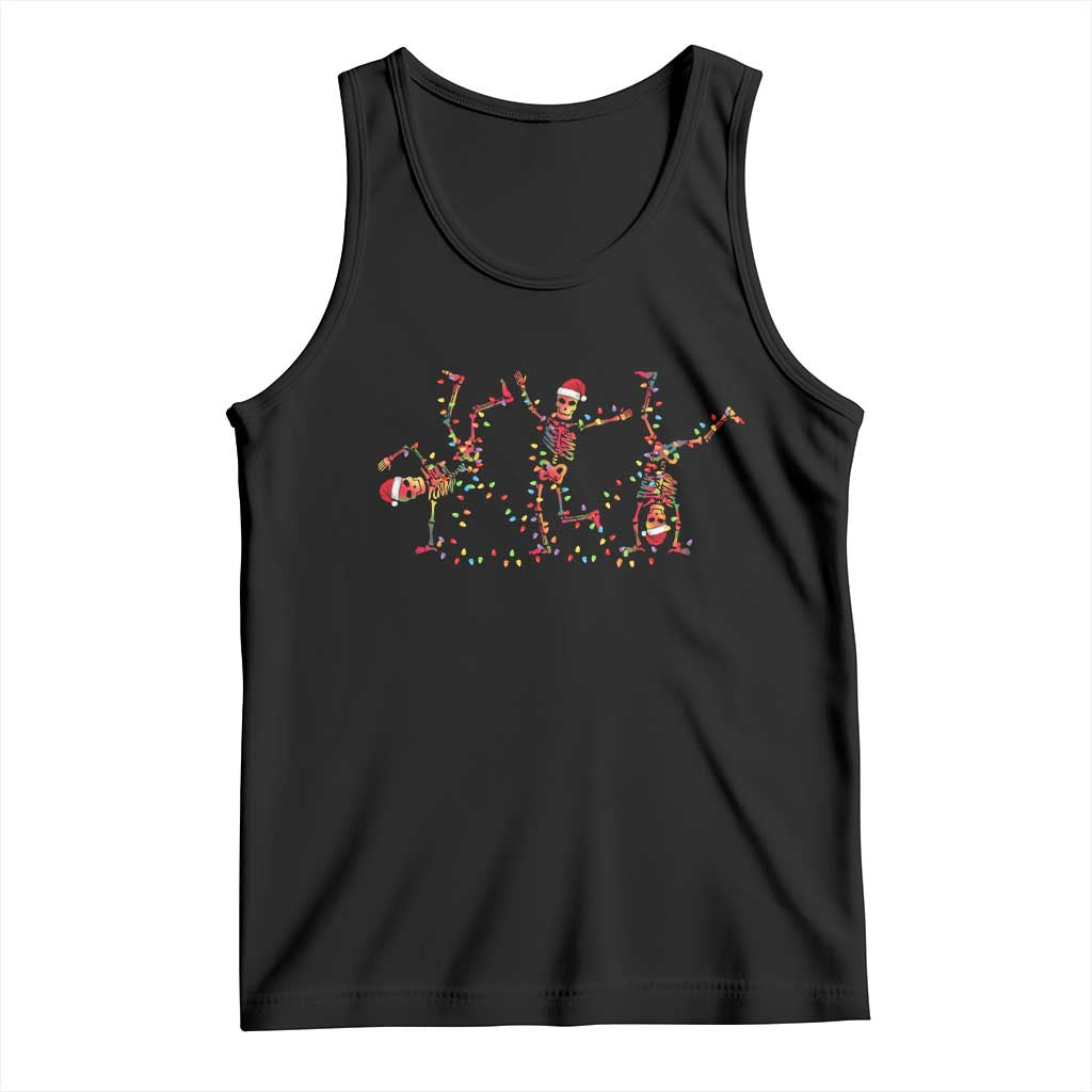 Subtle FDT Christmas Skeleton Tank Top Hidden Message Funny Political Satire Dancing Skeletons - Print Your Wear