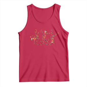 Subtle FDT Christmas Skeleton Tank Top Hidden Message Funny Political Satire Dancing Skeletons TS10 Red Print Your Wear