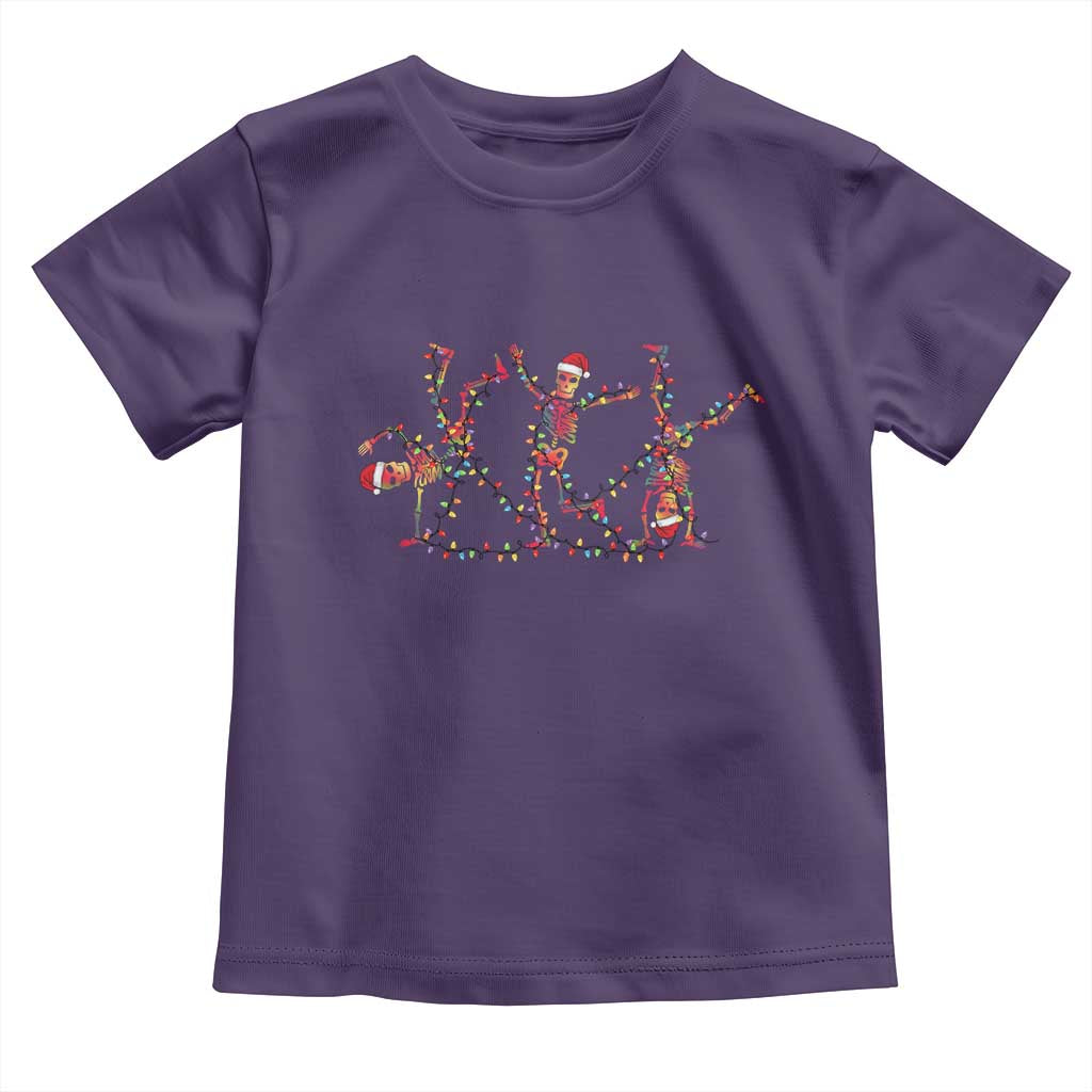 Subtle FDT Christmas Skeleton Toddler T Shirt Hidden Message Funny Political Satire Dancing Skeletons TS10 Purple Print Your Wear