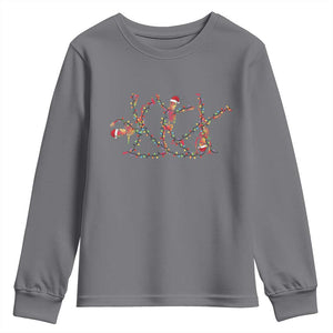 Subtle FDT Christmas Skeleton Youth Sweatshirt Hidden Message Funny Political Satire Dancing Skeletons TS10 Charcoal Print Your Wear
