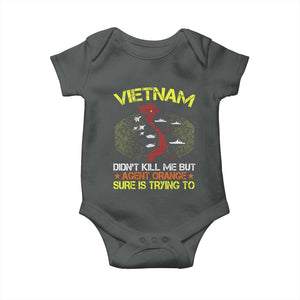 Agent Orange Dioxin Baby Onesie Vietnam Veteran Vet Gifts TS10 Dark Heather Print Your Wear