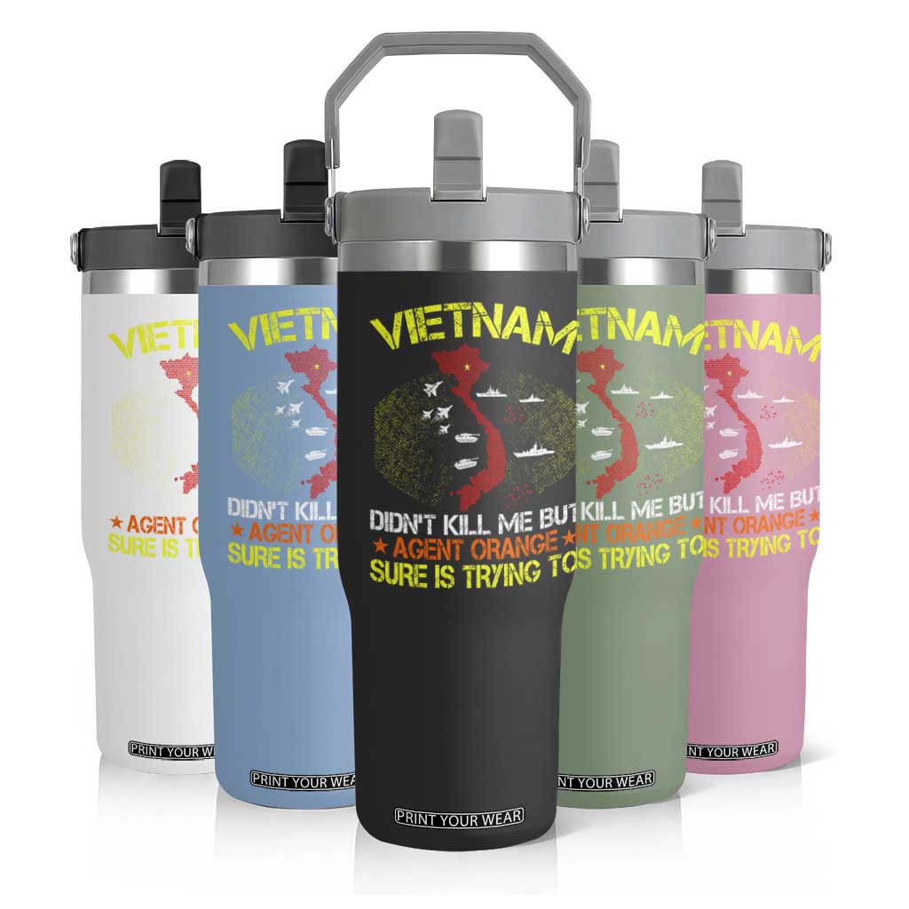 Agent Orange Dioxin Flip Straw Tumbler Vietnam Veteran Vet Gifts TS10 Print Your Wear