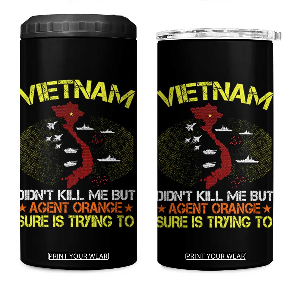 Agent Orange Dioxin 4 in 1 Can Cooler Tumbler Vietnam Veteran Vet Gifts TS10 One Size: 16 oz Black Print Your Wear