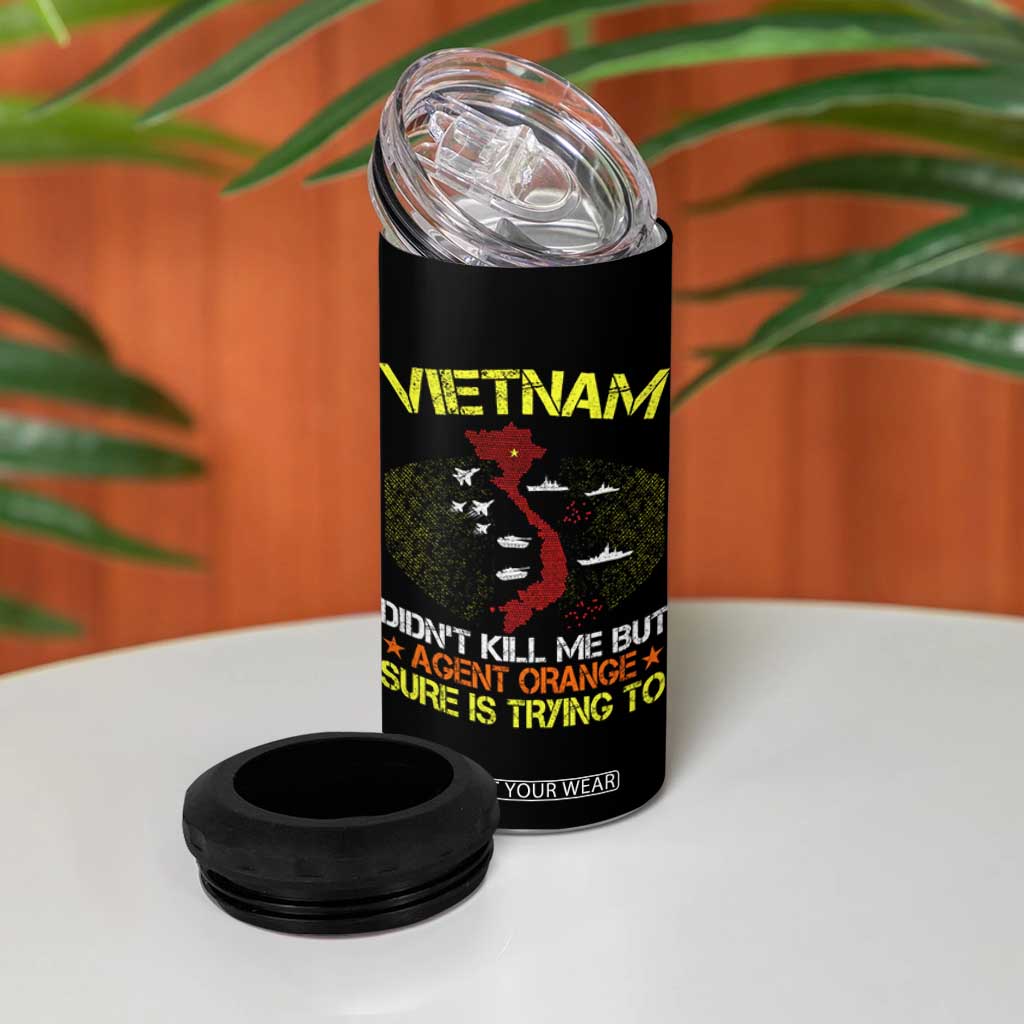 Agent Orange Dioxin 4 in 1 Can Cooler Tumbler Vietnam Veteran Vet Gifts TS10 Print Your Wear