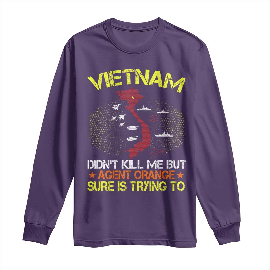 Agent Orange Dioxin Long Sleeve Shirt Vietnam Veteran Vet Gifts TS10 Purple Print Your Wear