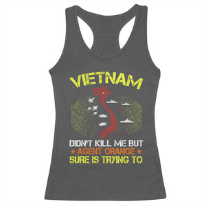 Agent Orange Dioxin Racerback Tank Top Vietnam Veteran Vet Gifts TS10 Dark Heather Print Your Wear