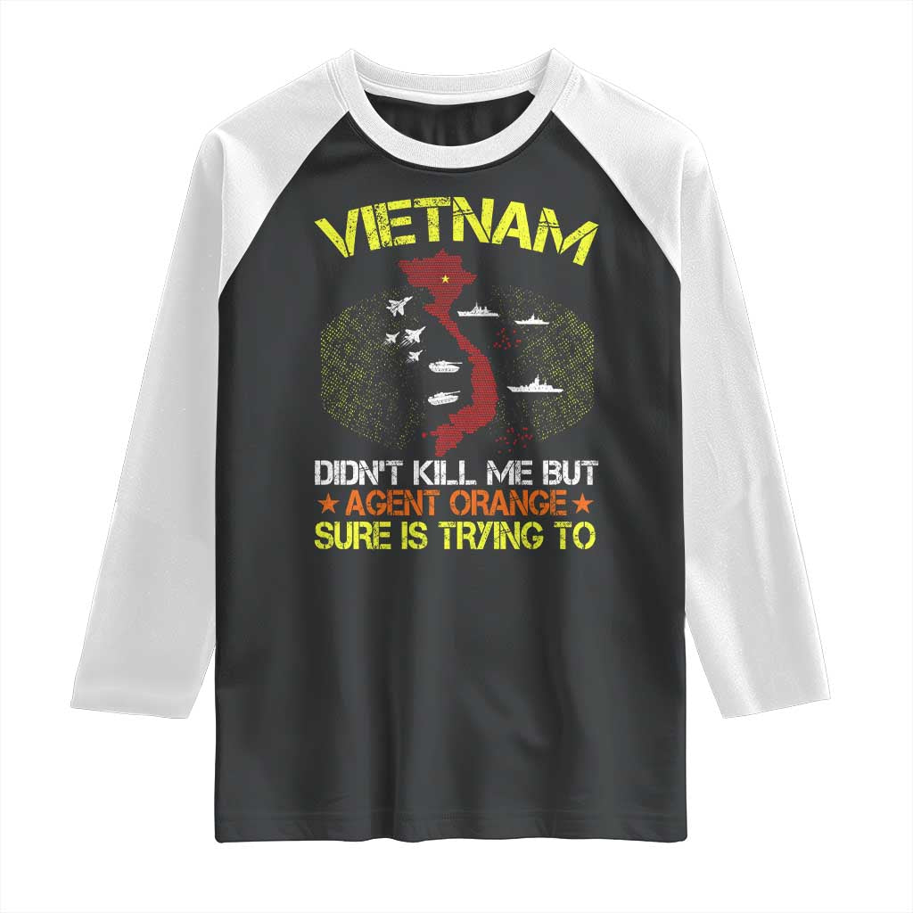 Agent Orange Dioxin Raglan Shirt Vietnam Veteran Vet Gifts TS10 Black White Print Your Wear