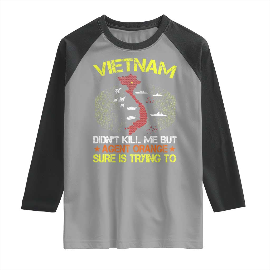Agent Orange Dioxin Raglan Shirt Vietnam Veteran Vet Gifts TS10 Sport Gray Black Print Your Wear