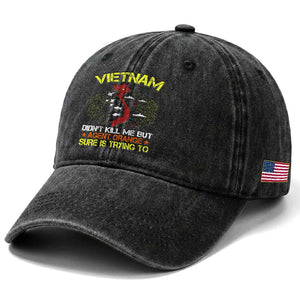 Agent Orange Dioxin Washed Cotton Baseball Cap Vietnam Veteran Vet Gifts TS10 Print Your Wear