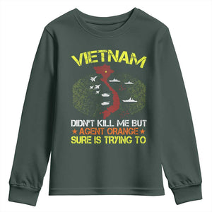 Agent Orange Dioxin Youth Sweatshirt Vietnam Veteran Vet Gifts TS10 Dark Forest Green Print Your Wear