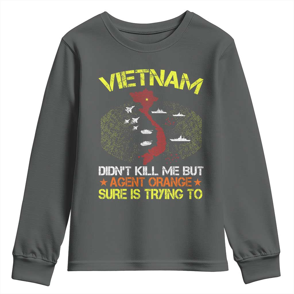 Agent Orange Dioxin Youth Sweatshirt Vietnam Veteran Vet Gifts TS10 Dark Heather Print Your Wear