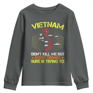 Agent Orange Dioxin Youth Sweatshirt Vietnam Veteran Vet Gifts TS10 Dark Heather Print Your Wear