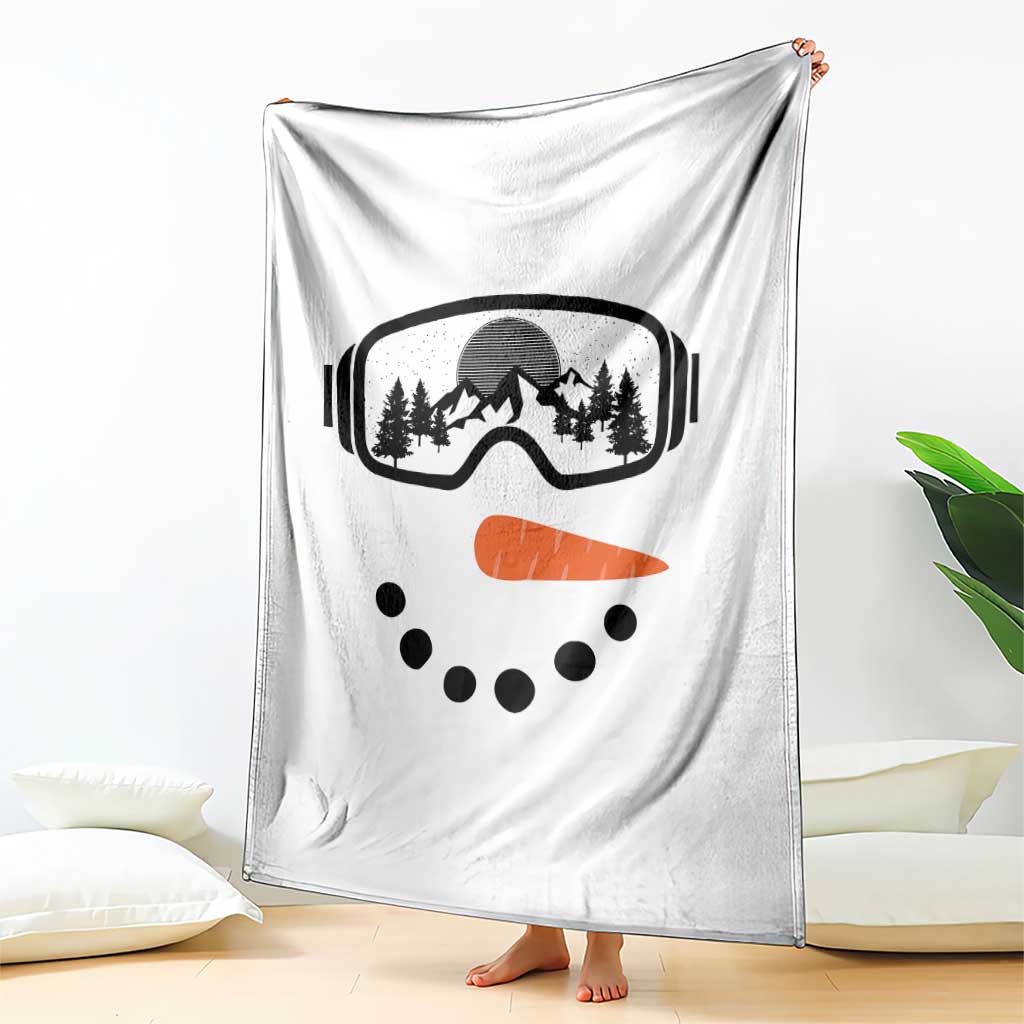 Ski Snowboard Snowman Face Throw Blanket Goggles Skiing Snow Ski Lover Skier TS10 Print Your Wear