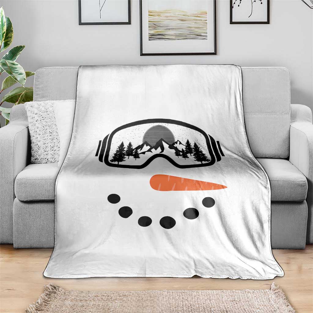 Ski Snowboard Snowman Face Throw Blanket Goggles Skiing Snow Ski Lover Skier TS10 Print Your Wear