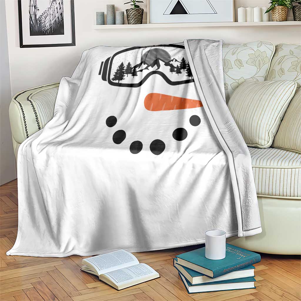Ski Snowboard Snowman Face Throw Blanket Goggles Skiing Snow Ski Lover Skier TS10 Print Your Wear